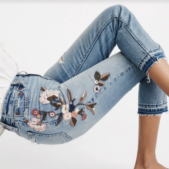 abercrombie embroidered jeans